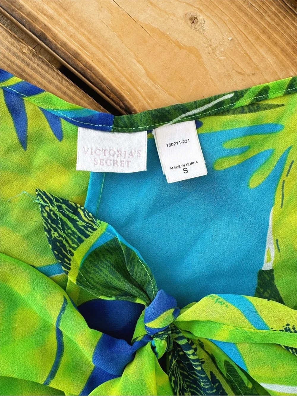 Sz S Y2K Victoria’s Secret Tie Front Straight Leg Sheer Swim Coverup Pant EUC
